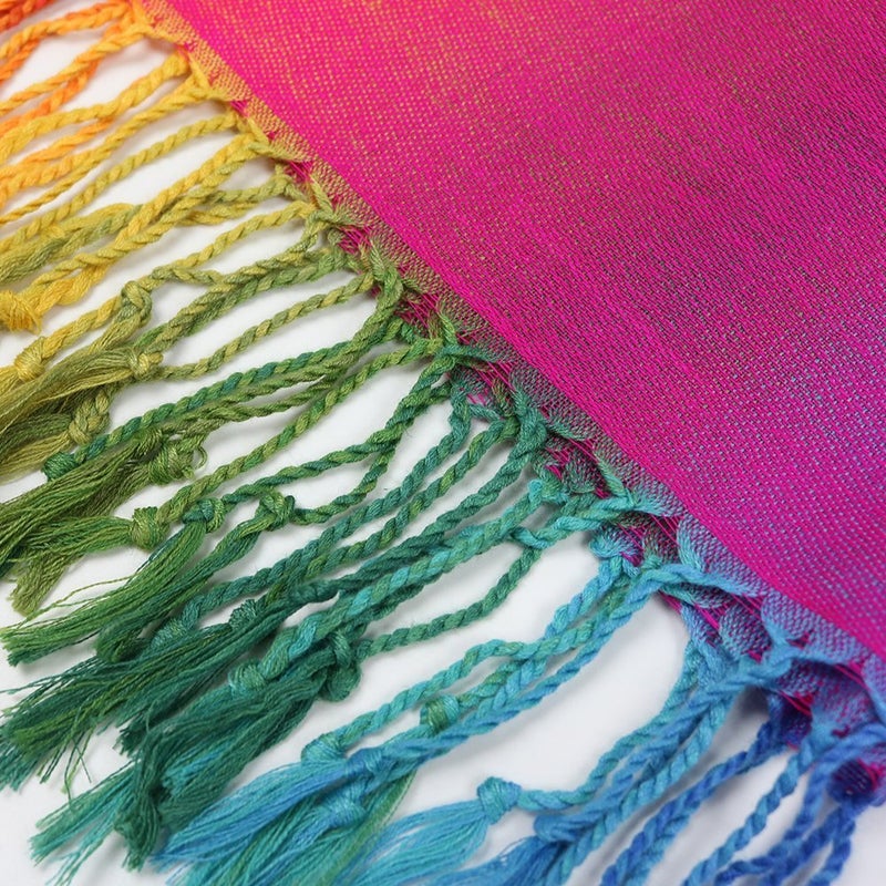 Neelamvar Fashion Colorful flowers Jacquard cotton pashmina Women Wrap Shawl tassels Scarves 75"" x 27.5"" (THM08-05) - Image 4